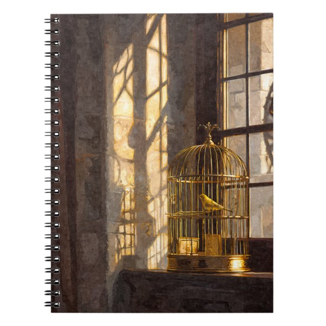 Caderno Espiral Notebook de luz solar de ouro (Frente)