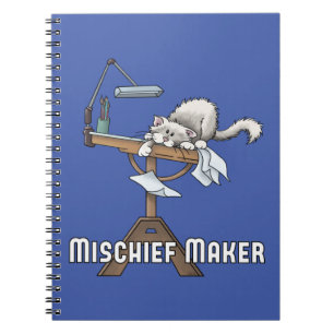 Caderno Espiral Notebook de malfeitor de gatos brancos