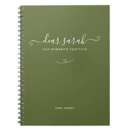 Caderno Espiral Notebook de manutenção da memória verde do Casal M