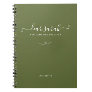 Caderno Espiral Notebook de manutenção da memória verde do Casal M