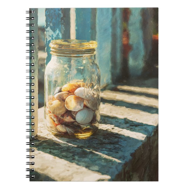 Caderno Espiral Notebook de memória à beira-mar (Frente)