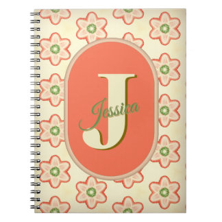 Caderno Espiral Notebook de Monograma Personalizado Retroativo Mod