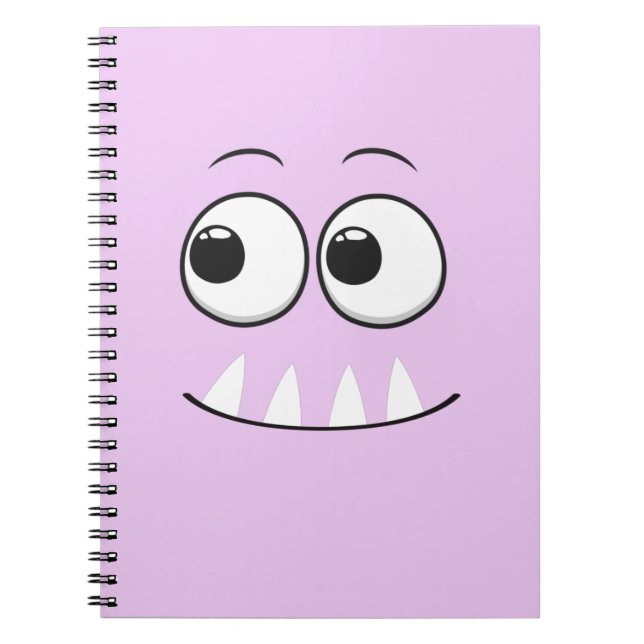 Caderno Espiral Notebook de monstro roxo e bonito para crianças (Frente)