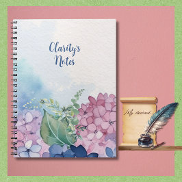 Caderno Espiral Notebook de Motif Floral com Aquecimento de Aquare