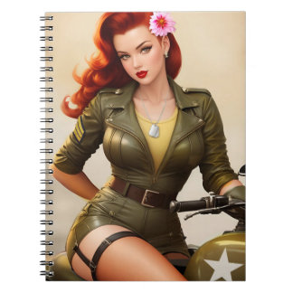 Caderno Espiral Notebook de motocicleta militar Vintage