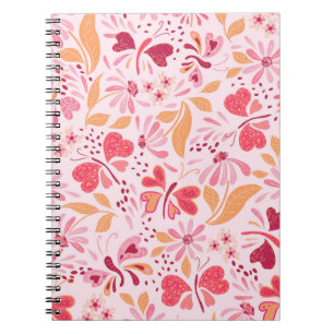 Caderno Espiral Notebook de Namorados Magenta Love & Butterflies_0