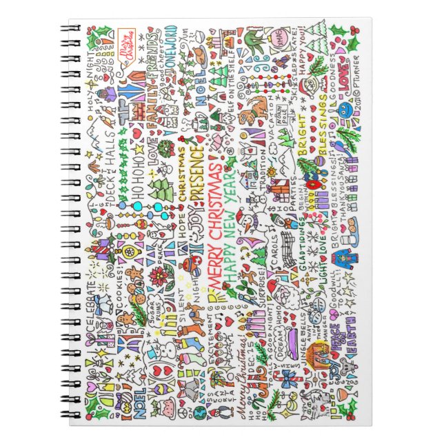 Caderno Espiral Notebook de Natal Festivo (Frente)