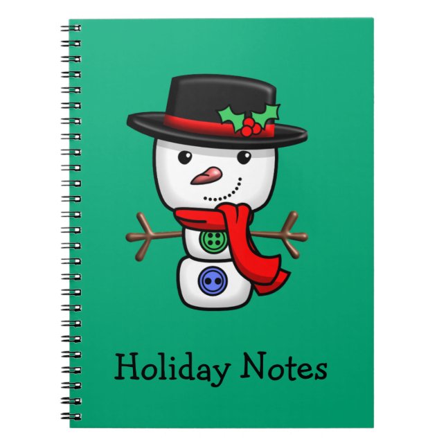 Caderno Espiral Notebook de Natal Jolly Snowman (Frente)