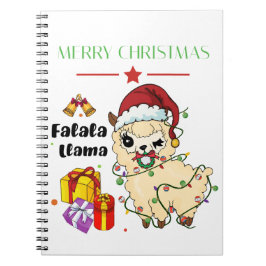 Caderno Espiral Notebook de Natal Llama