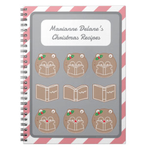Caderno Espiral Notebook de Natal para amantes de Hamster Kawaii B