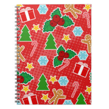 Notebook de Natal Vermelho e Bonito