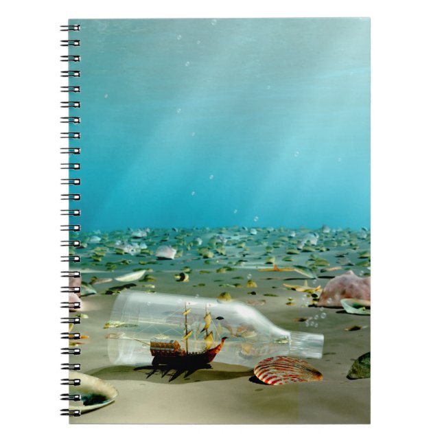 Caderno Espiral Notebook de naufrágio de embarcação (Frente)