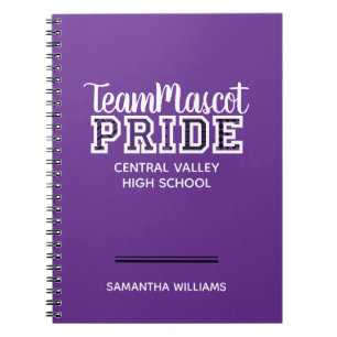 Caderno Espiral Notebook de nome do orgulho escolar roxo
