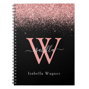 Caderno Espiral Notebook de nome Elegante de script Elegante com b