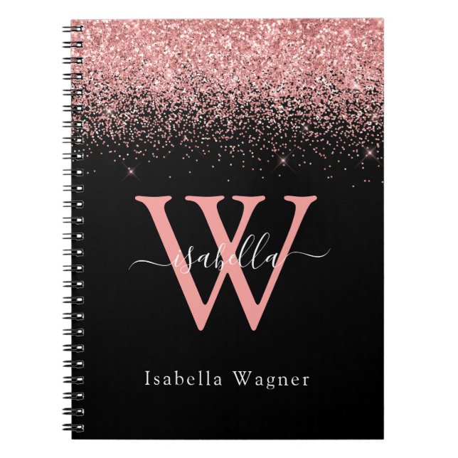 Caderno Espiral Notebook de nome Elegante de script Elegante com b (Frente)