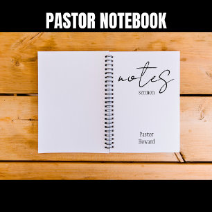 Caderno Espiral Notebook de Nome Personalizado do Pastor do Sermon