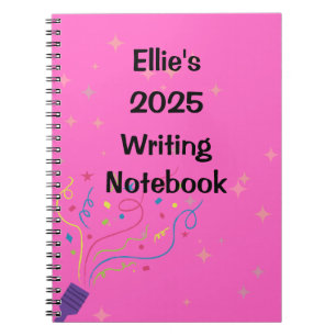 Caderno Espiral Notebook de nome personalizado e Escrevendo de ano