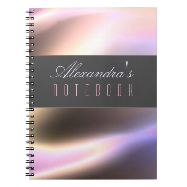 Caderno Espiral Notebook de nome personalizado elegante (Frente)