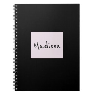 Caderno Espiral Notebook de nome personalizado simples e elegante