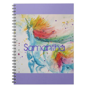 Caderno Espiral Notebook de Nomes de Raparigas de Pintura em Água 