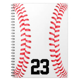 Caderno Espiral Notebook de números de baseball e Jersey personali