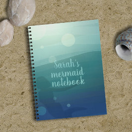 Caderno Espiral Notebook de Ondas no Oceano Teal Sereia