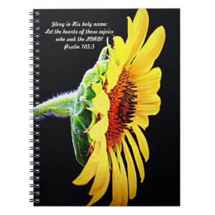 Caderno Espiral Notebook de oração ensolarada de fé e girassol