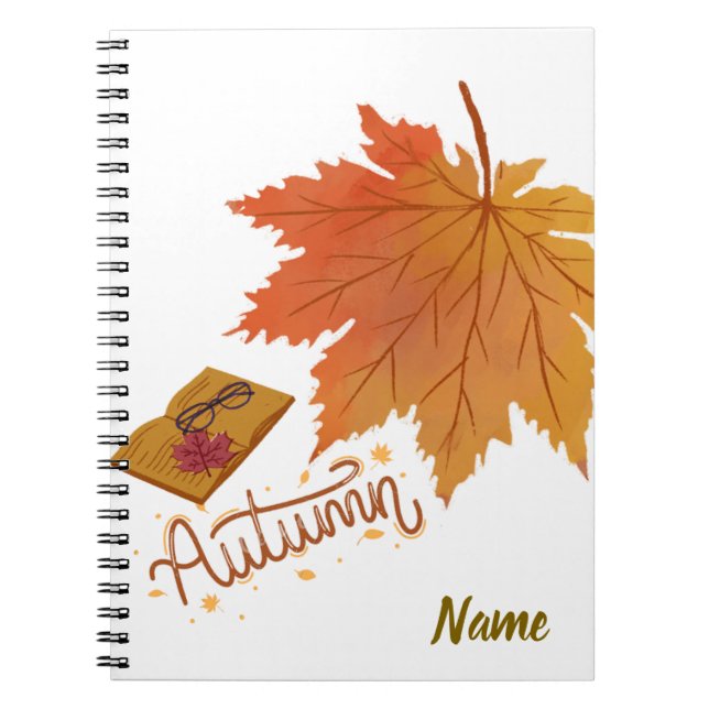 Caderno Espiral Notebook de outono personalizado - Fall Season J (Frente)