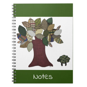 Caderno Espiral Notebook de ovelha e árvore