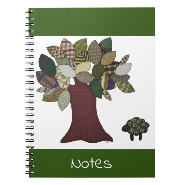 Caderno Espiral Notebook de ovelha e árvore (Frente)