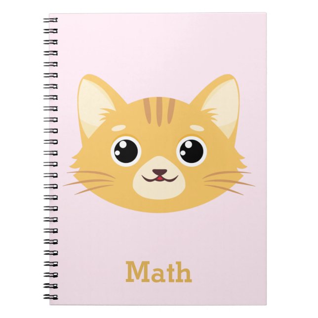 Caderno Espiral Notebook de padrão de Cat Personalizado (Frente)