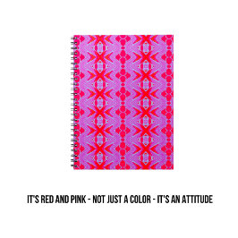 Caderno Espiral Notebook de padrão vermelho e cor-de-rosa