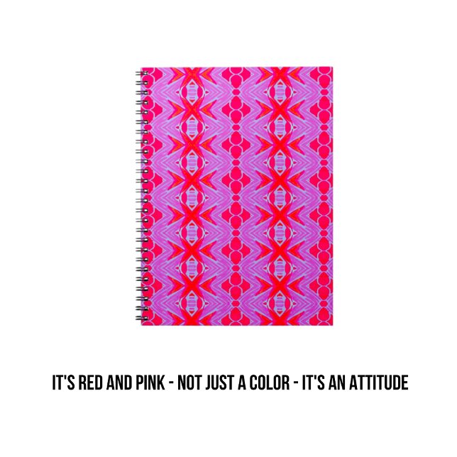 Caderno Espiral Notebook de padrão vermelho e cor-de-rosa (Criador carregado)