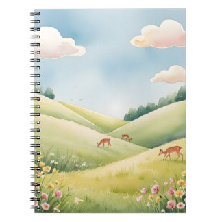 Caderno Espiral Notebook de paisagem de campo pacífico