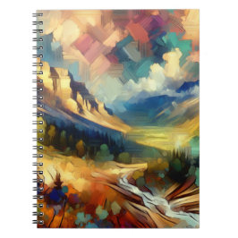 Caderno Espiral Notebook de paisagem solar do Vale do ouro