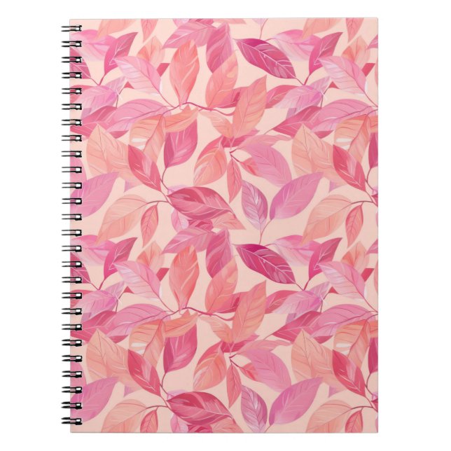 Caderno Espiral Notebook de Pasta Botânica rosa Foto Espiral (Frente)