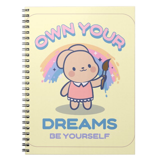 Caderno Espiral Notebook de pastel bonito (Frente)