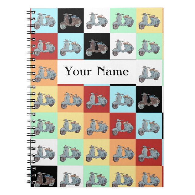 Caderno Espiral Notebook de patinetes (Frente)