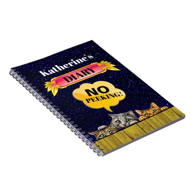 Caderno Espiral Notebook de Peeking Cats (Lado Direito)