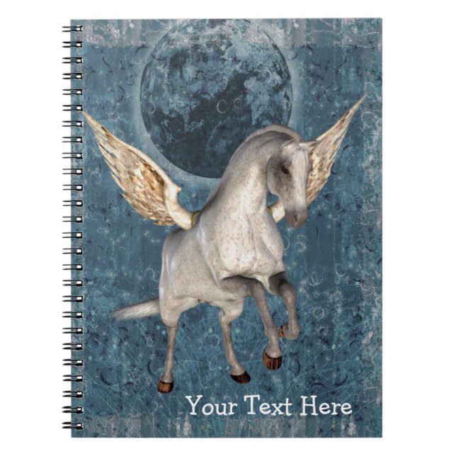 Caderno Espiral Notebook de Pegasus Moon Fantasy Horse (Frente)
