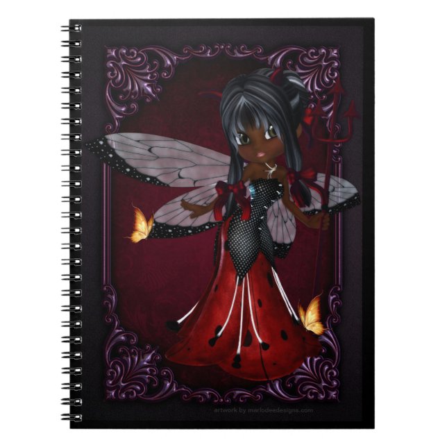 Caderno Espiral Notebook de pequena Cookie Devil Girl Design 4 (Frente)