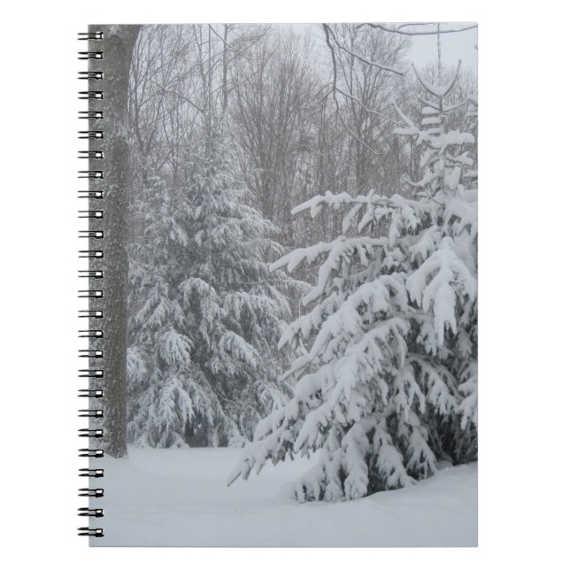 Caderno Espiral Notebook de pinheiro de inverno (Frente)