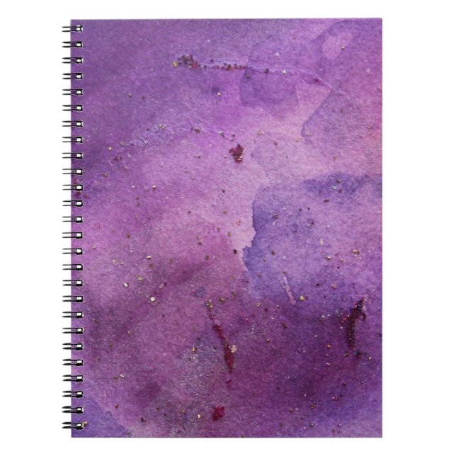 Caderno Espiral Notebook de pintura com cinzas volantes roxas (Frente)