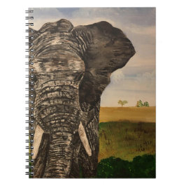 Caderno Espiral Notebook de pintura de elefante africano