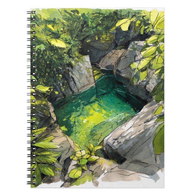 Caderno Espiral Notebook de Piscina Selva Secreta (Frente)