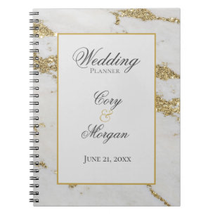 Caderno Espiral Notebook de Planejador de Casamento Branco e Doura