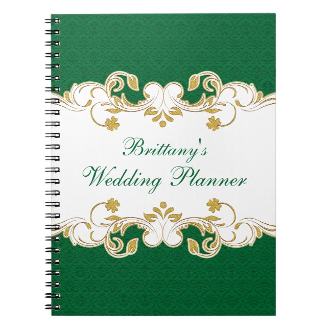 Caderno Espiral Notebook de Planejador de Casamento de Rolagem Ver (Frente)