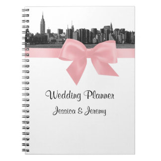 Caderno Espiral Notebook de Planejador Rosa BW Edificado por Skyli
