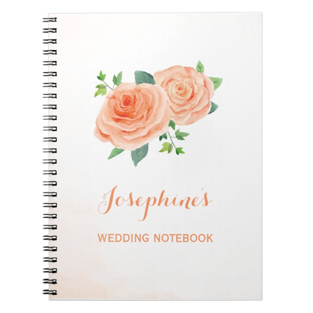 Caderno Espiral Notebook de Planejamento de Casamento de Rosa Peac (Frente)