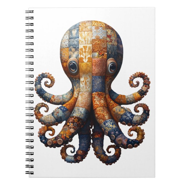 Caderno Espiral Notebook de Polvo de Patchwork (Frente)